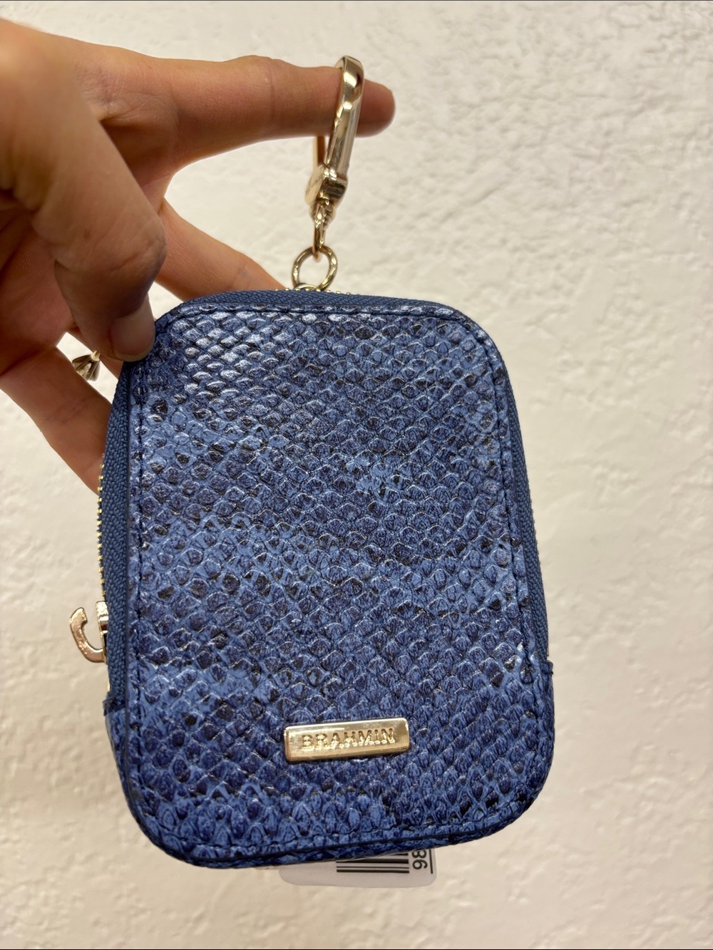 Brahmin Katelynn pouch blue playa Leather bag